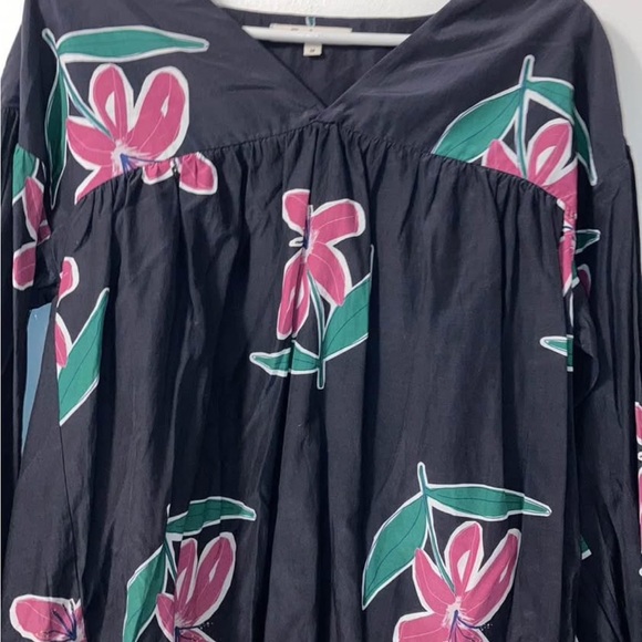 Tucker Gray and Purple Relaxed Smocked Blouse - Picture 3 of 4